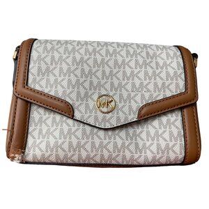 Michael Kors Women’s Logo Freya Small Crossbody Vanilla & acorn NWD